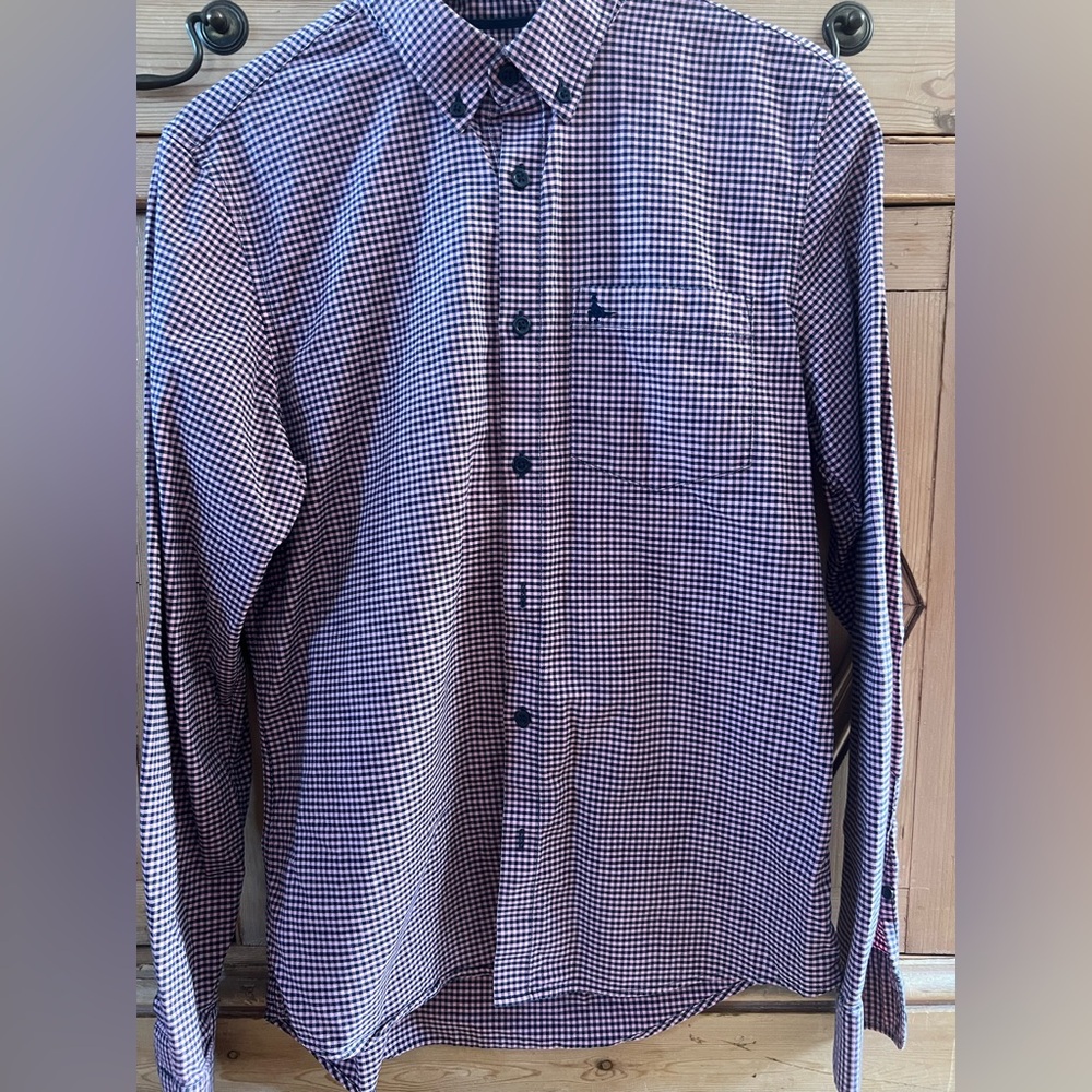 Jack Wills Fabulously British Men's Gingham Shirt - pink, Navy and White